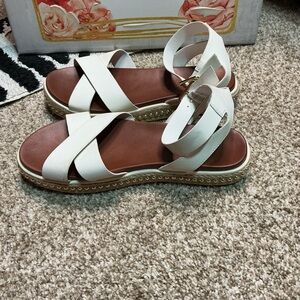 Altar'd State Cream and Tan Sandals